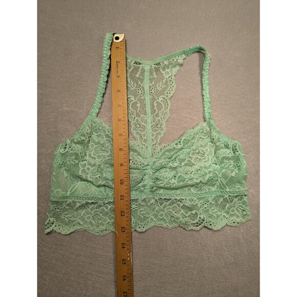 Victoria's Secret Pink Bralette Women's Large Mint Green Lace Boho EUC - Picture 3 of 9